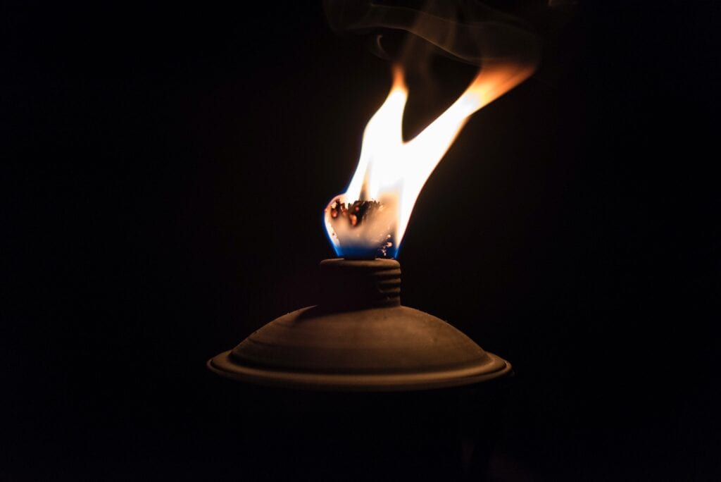 torch with lit wick