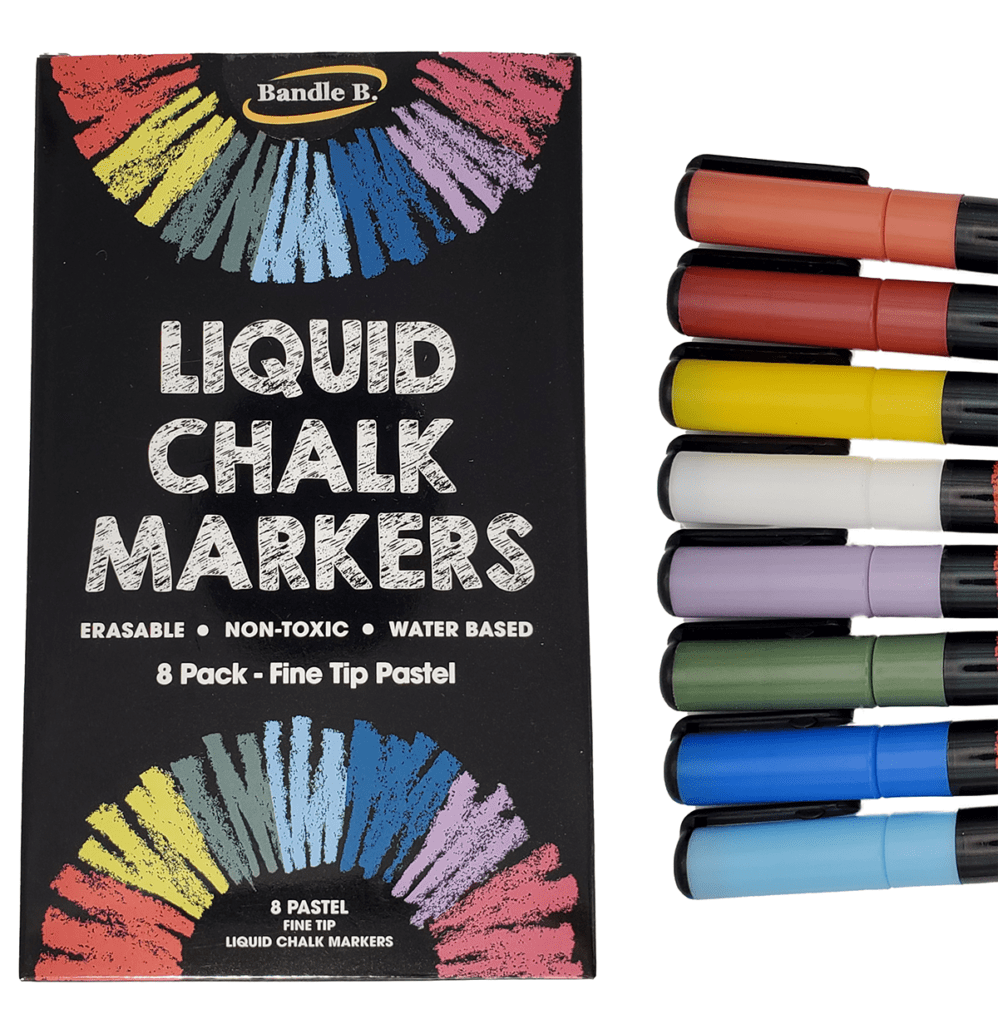 Bandle B. Chalk Markers 8 pack of Pastel Vintage Fine Tip Markers