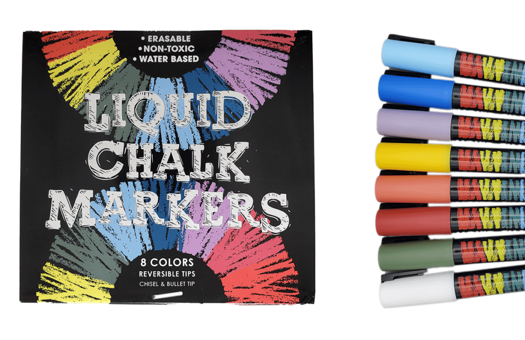 Bandle B. Chalk Markers 8 pack of Pastel Vintage Colors with Reversible Tips
