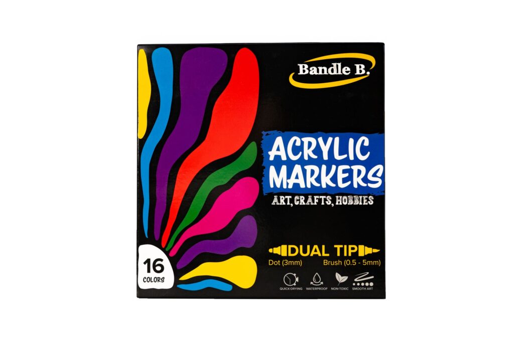 Acrylic Markers Dual Tip 16-Pack