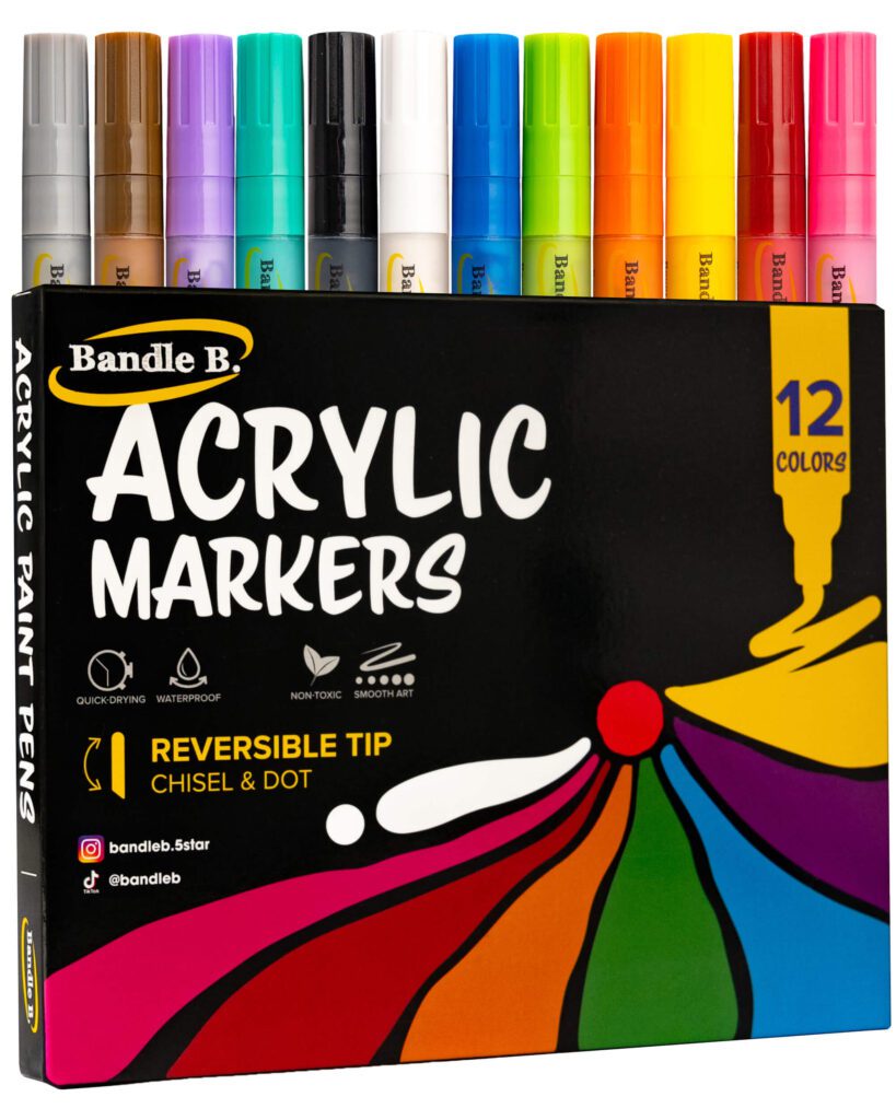 Bandle B. Acrylic Paiint Markers - 12 pack